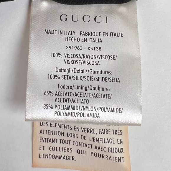 GUCCI Women's Black Silk Dress with Gold Beaded Straps, NWT - Picture 6 of 6